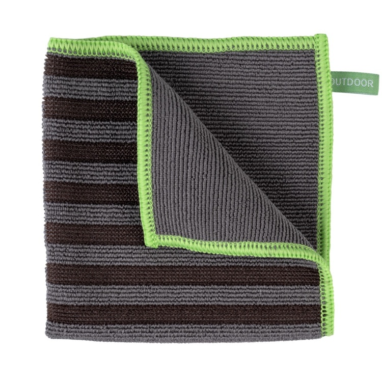 Microfiber cloths for coarse dirt, Set of 2, OUTDOOR, 30 x 30 cm, Black
