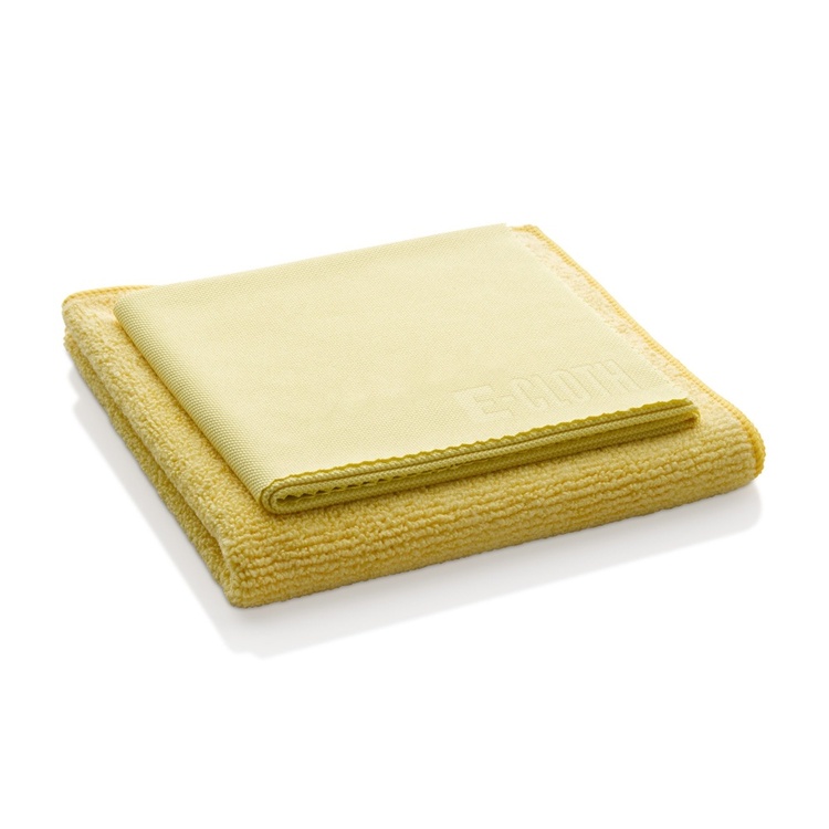 Microfibre Cloths, Set of 2, BATHROOM CLEANING CLOTHS, Yellow