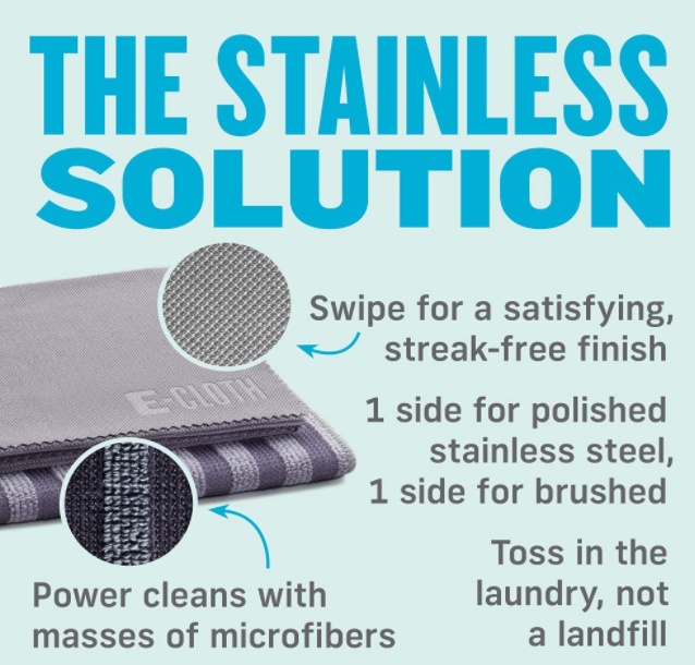 Special cloths for Stainless Steel, 2 psc, STAINLESS STEEL CLOTH SET, 32 x 32 cm, Grey
