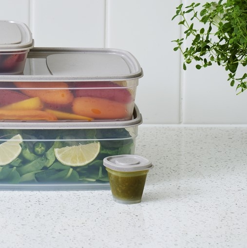Mini containers, Set of 4, SMARTSTORE SUSTAIN, Transparent / Earl grey 