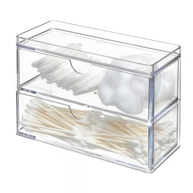 Pull-out drawers, THE HOME EDIT MINI 2-DRAWER ORGANIZER , 17,8 x 8,3 x H 11,4 cm, Klar