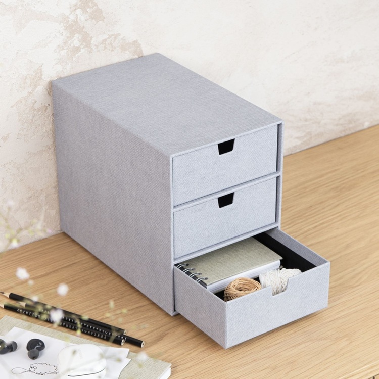 Mini chest of drawers 3 drawers, Ingrid canvas, Bigso
