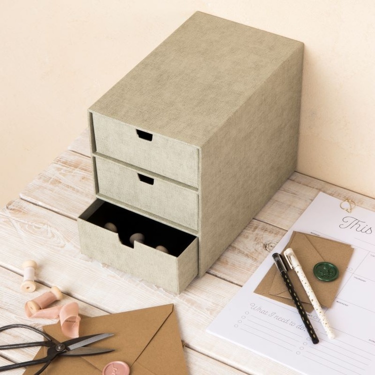 Mini chest of drawers 3 drawers, Ingrid canvas, Bigso