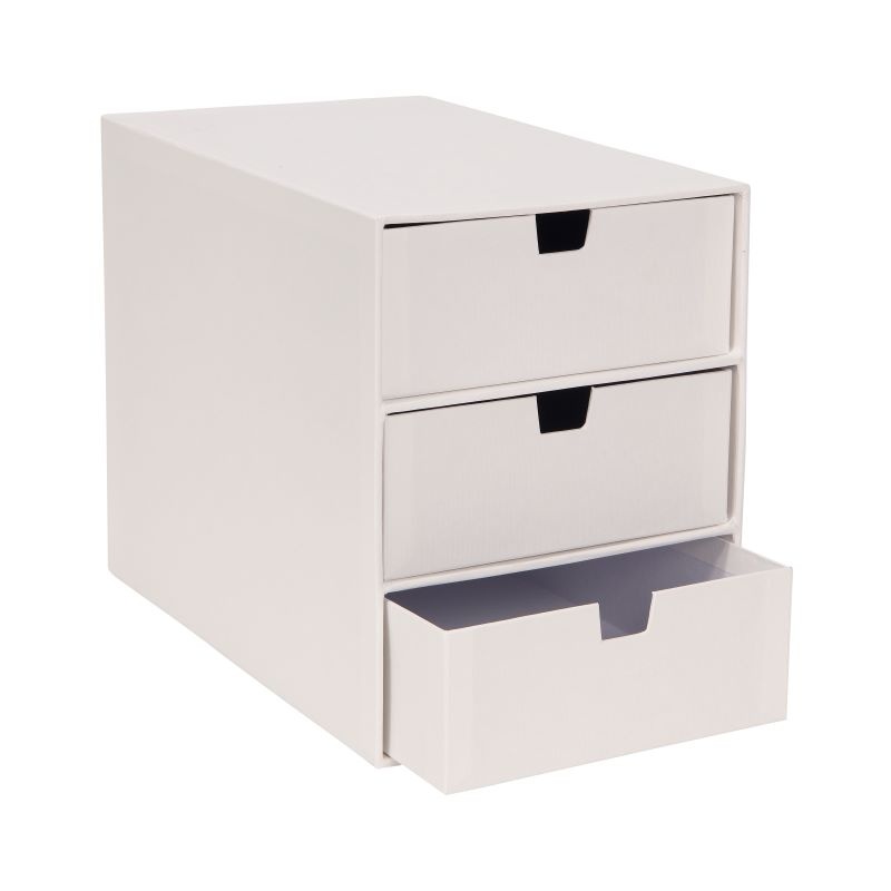 Drawer box storage, Slim, BIGSO INGRID, 25,5 x 16 x H 20,5 cm,, White