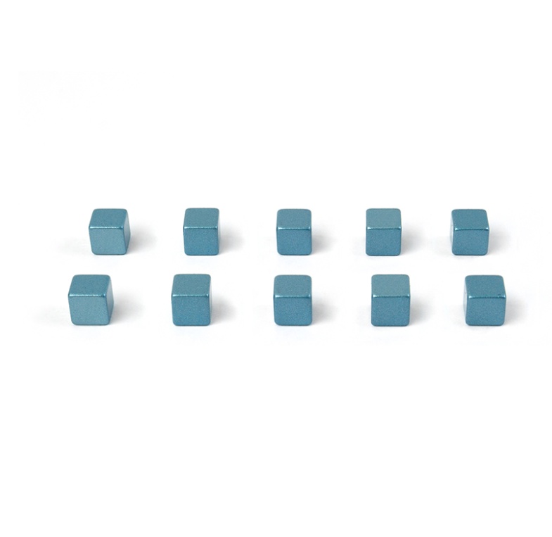 Magnets mini, Strong, Set of 10, KUBIQ, 0,5 cm, Silver blue
