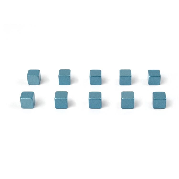 Magnets mini, Strong, Set of 10, KUBIQ, 0,5 cm, Silver blue