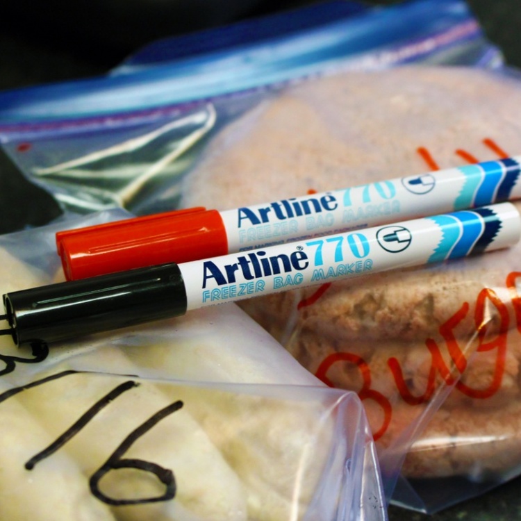 Marker pen for the freezer, ARTLINE FREEZER BAG MARKER, Black