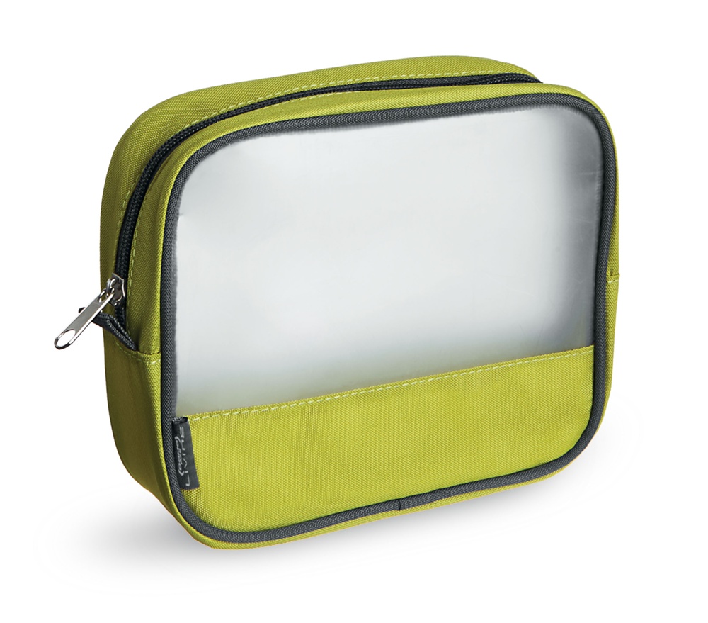 Toiletry Bag, TRAVEL SMART BAG MEDIUM, 18 x 5 x H 15 cm, Lime / Transparent