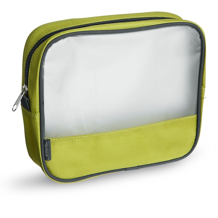 Toiletry Bag, TRAVEL SMART LARGE, 22 x 5,5 x H 18 cm, Lime / Transparent