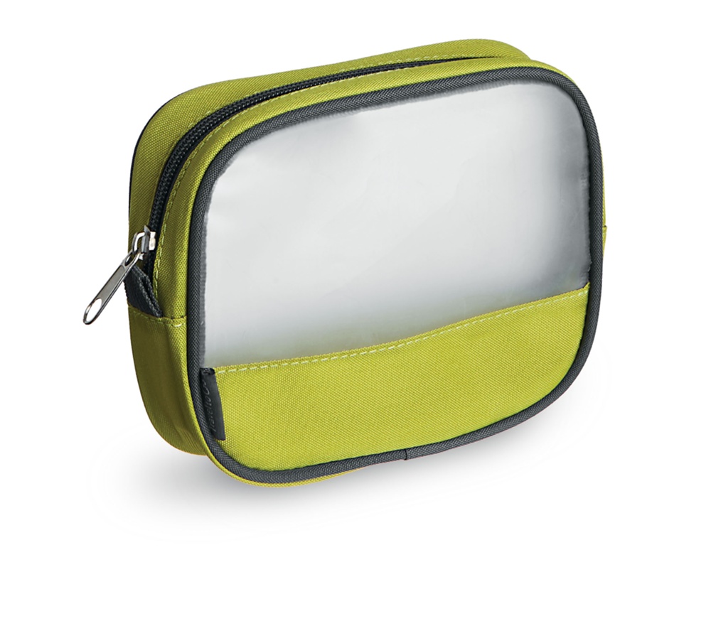 Toiletry Bag, TRAVEL SMART BAGS MALL, 16 x 4 x H 13, cm, Lime / Transparent