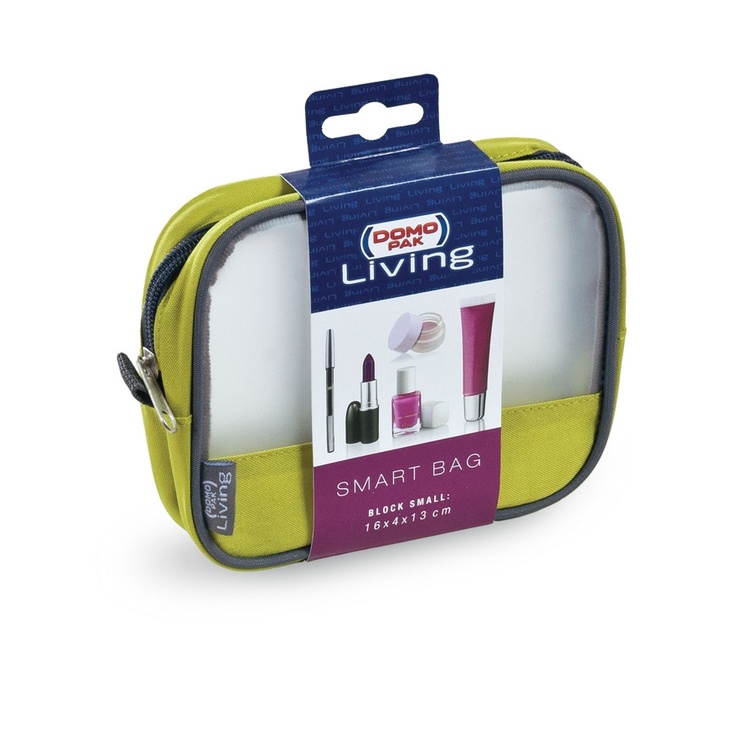 Toiletry Bag, TRAVEL SMART BAGS MALL, 16 x 4 x H 13, cm, Lime / Transparent
