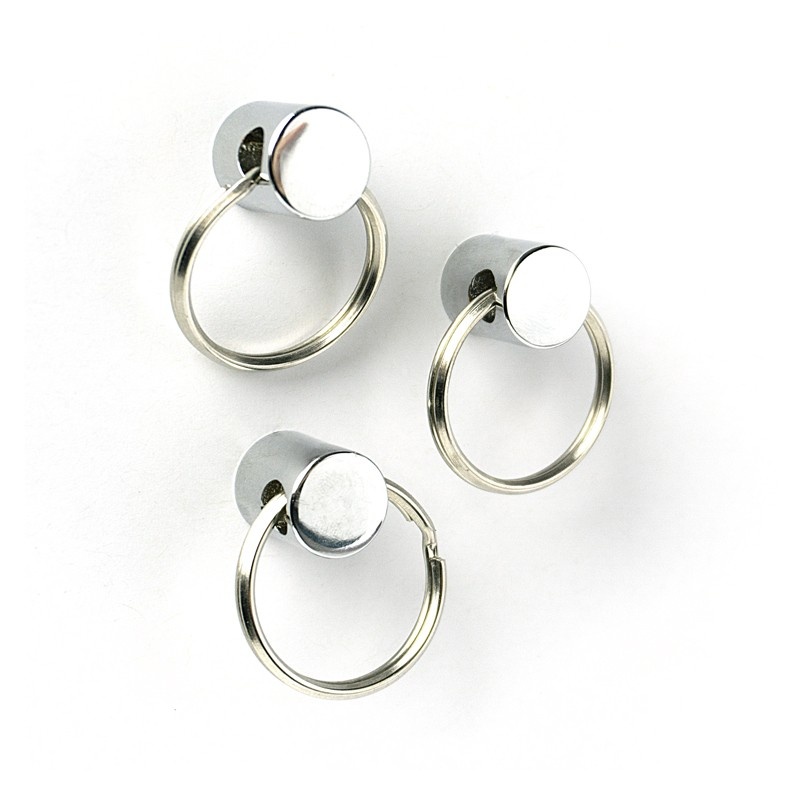 Key Rings with Magnets, Set of 3, RING, Super strong, silver