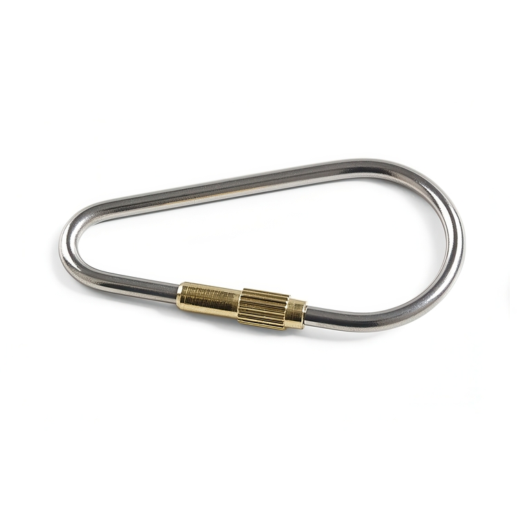 Key rings, Set of 2, HABO, 6 x 3 cm, Stainless / Brass