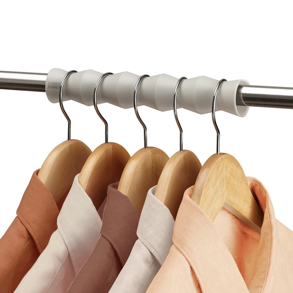 Organise your wardrobe, Set of 2, ORDERLY NARROW RAIL SPACER, Joseph Joseph, Ecru