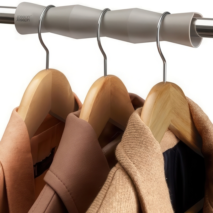 Organise your wardrobe, Set of 2, ORDERLY WIDE RAIL SPACER, Joseph Joseph, Grey