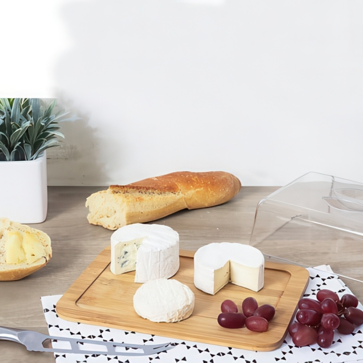 Bamboo Cheese Board, BOÎTE Á FROMAGE, 26 x 20 x H7,5 cm, Clear / Nature