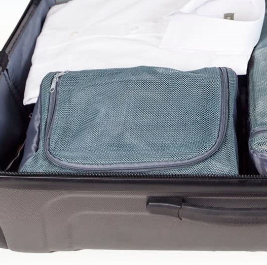Travel Packing Cube, 2 compartments, CASE ORGANIZERSMALL, 25 x 20 x H 20 cm, Grey