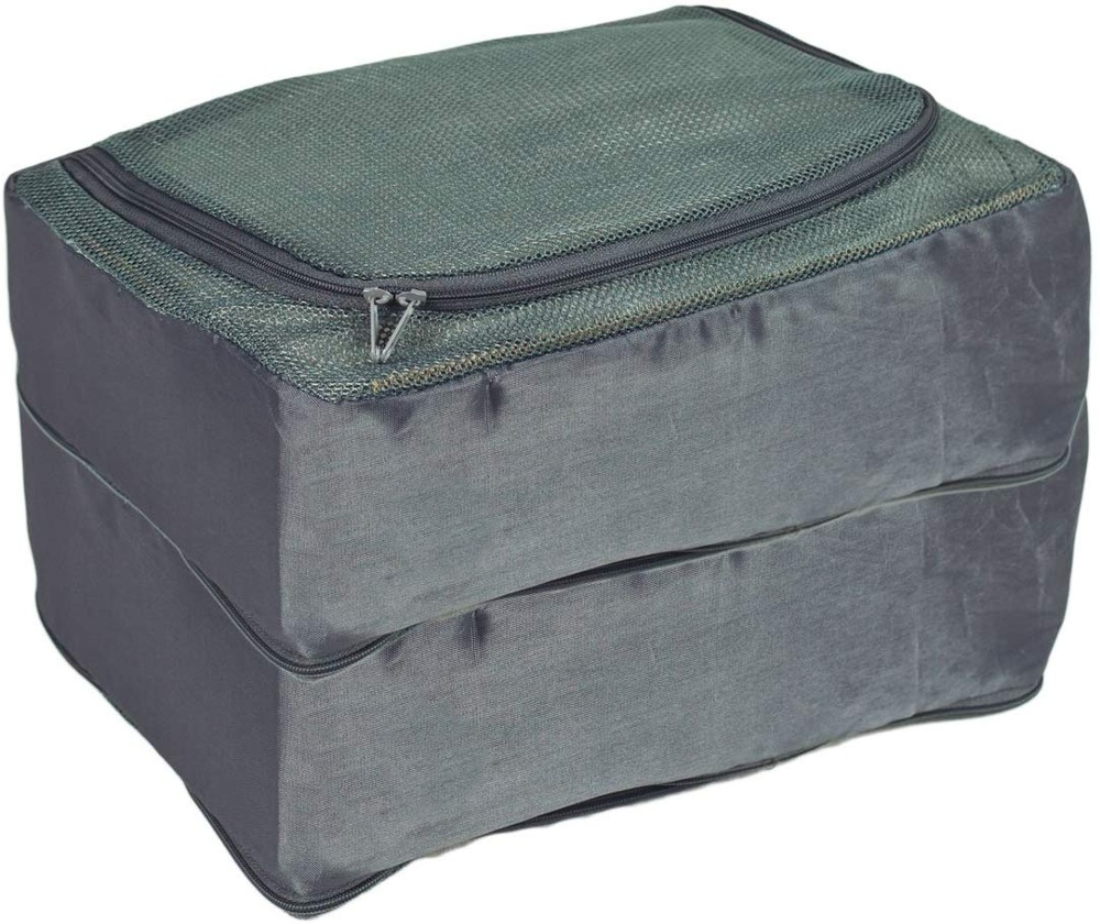 Travel Packing Cube, 2 compartments, CASE ORGANIZERSMALL, 25 x 20 x H 20 cm, Grey