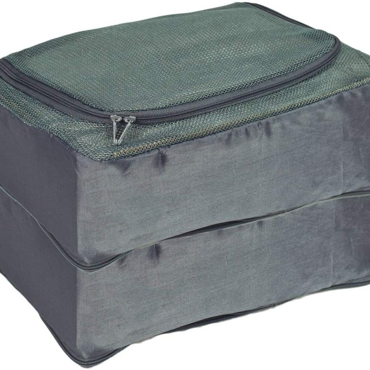 Travel Packing Cube, 2 compartments, CASE ORGANIZERSMALL, 25 x 20 x H 20 cm, Grey