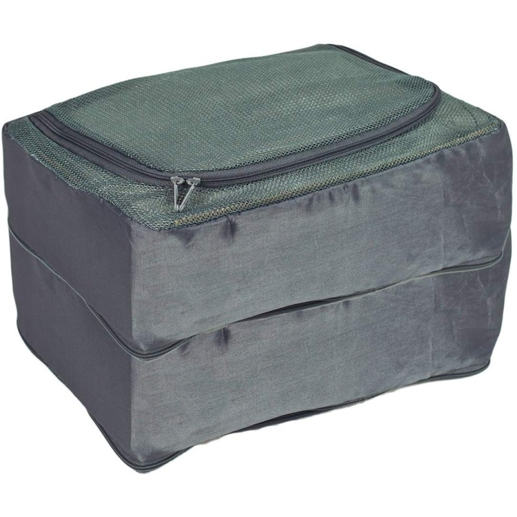 Travel Packing Cube, 2 compartments, CASE ORGANIZER LARGE, 35 x 26 x H 20 cm, Grey