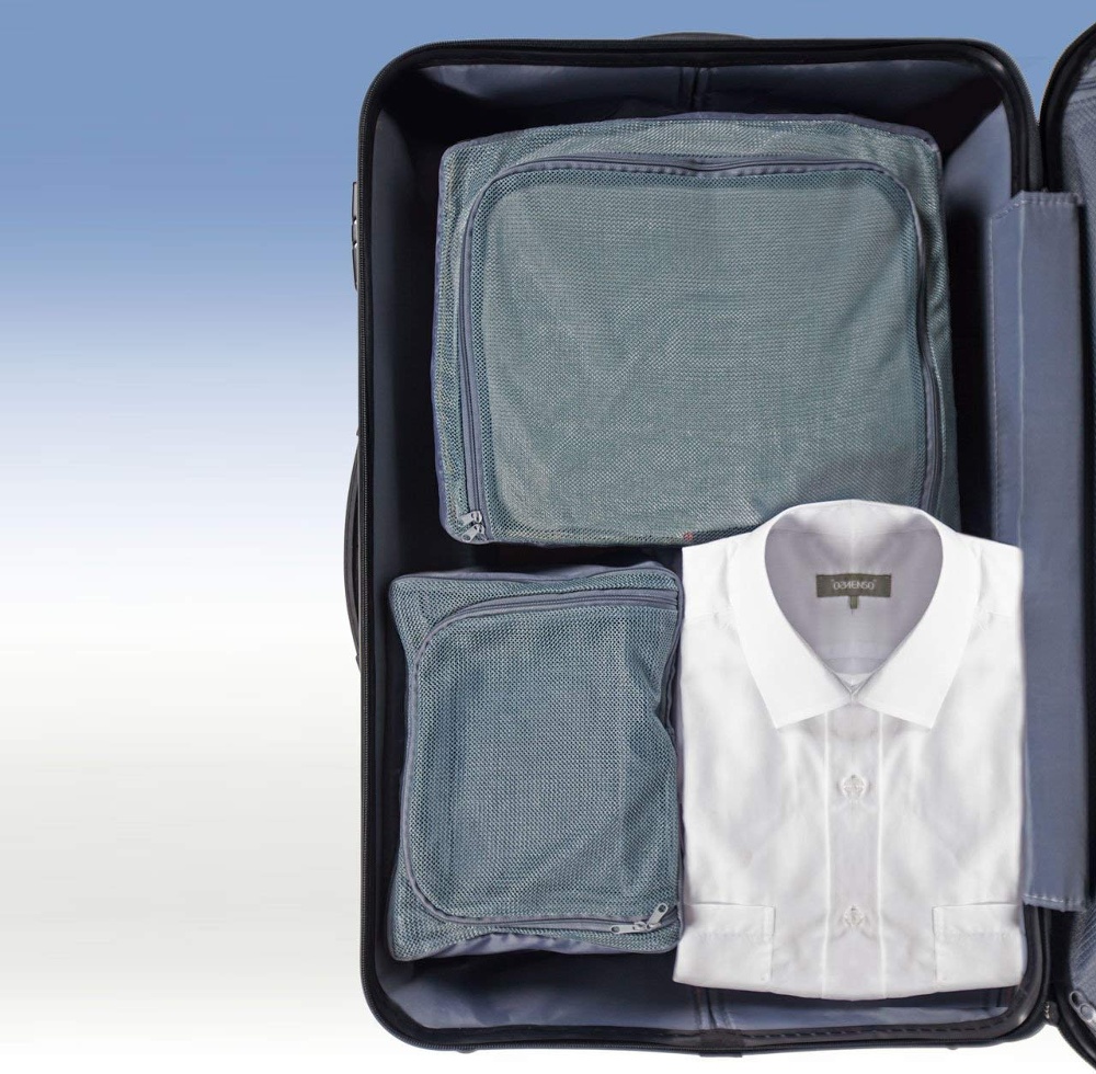 Travel Packing Cube, 2 compartments, CASE ORGANIZER LARGE, 35 x 26 x H 20 cm, Grey