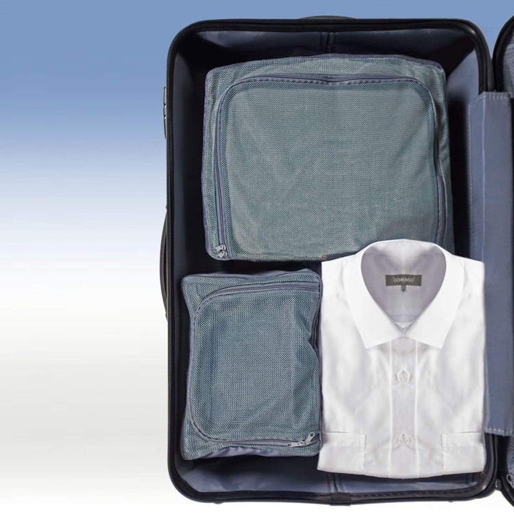 Travel Packing Cube, 2 compartments, CASE ORGANIZER LARGE, 35 x 26 x H 20 cm, Grey