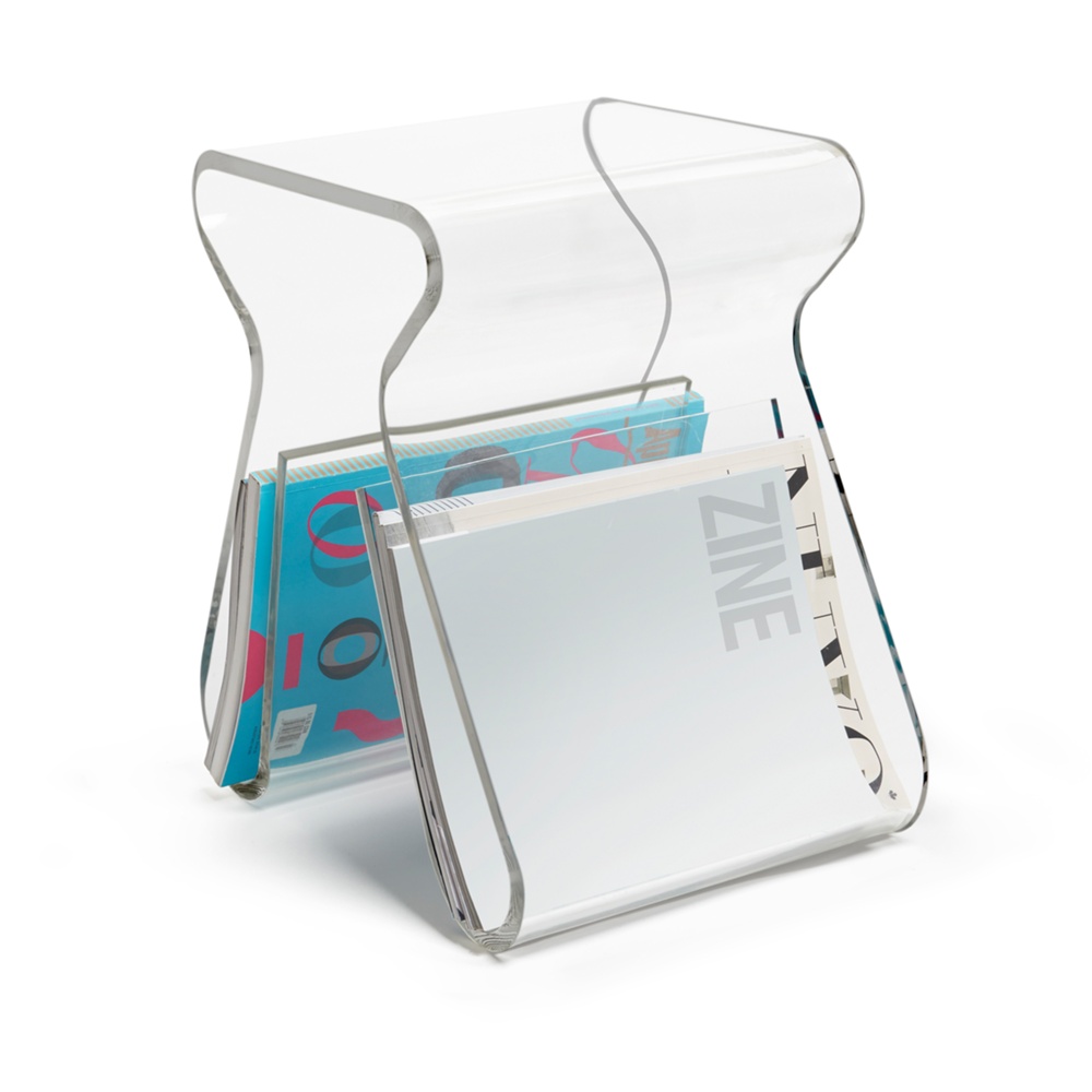 Stool / Table with storage, MAGINO, Umbra, Clear
