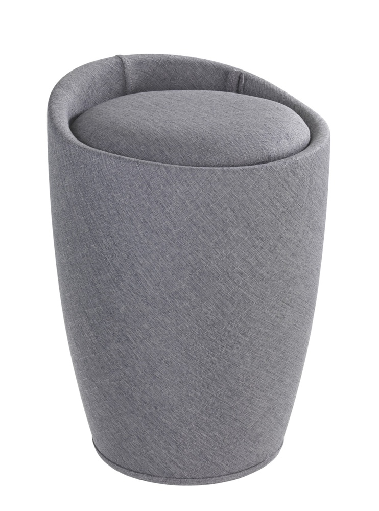 Stool with storage, CANDY, Ø 36 x H 50,5 cm, Grey
