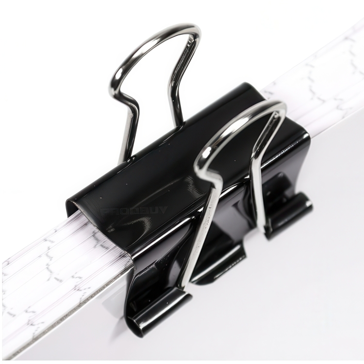 Fold Back Clips, 12 pcs, FOLDBACK SMALL, 25mm, black