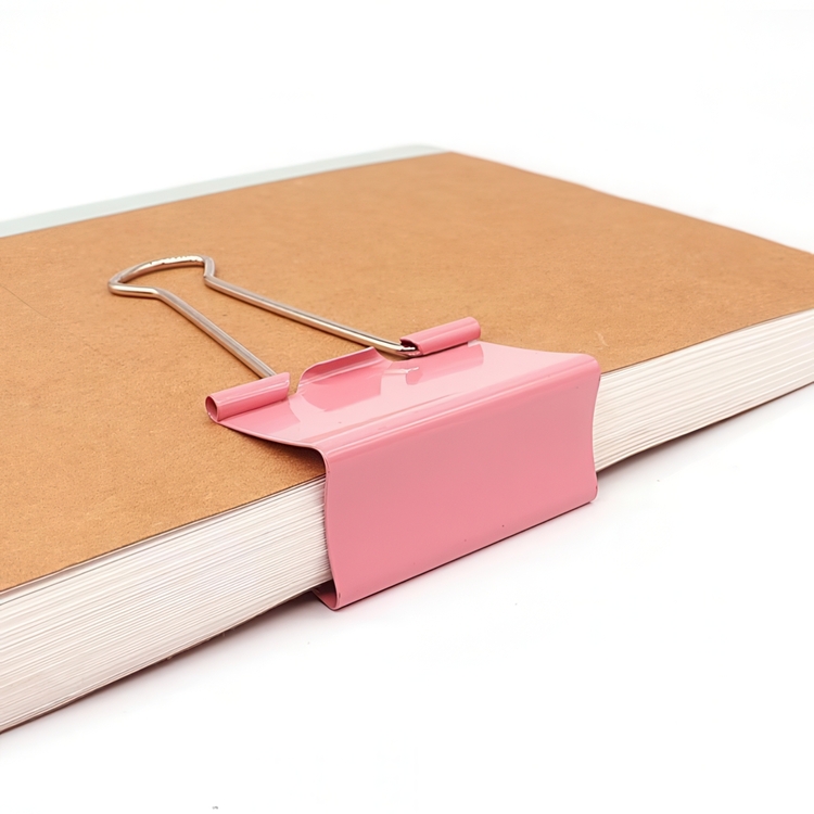 Paper clips, Set of 12, FOLDBACK CLIPS XL, 51 mm Pink