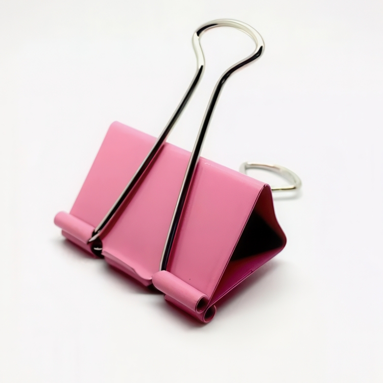 Paper clips, Set of 12, FOLDBACK CLIPS XL, 51 mm Pink