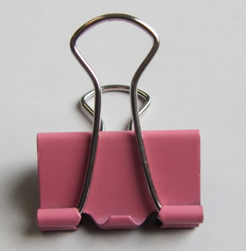 Paper clips, Set of 12, FOLDBACK CLIPS XL, 51 mm Pink