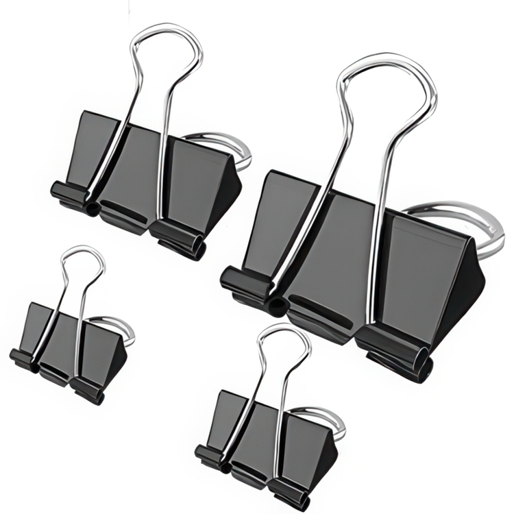Clips, Set of 27, FOLD BACK ASSORTED, black
