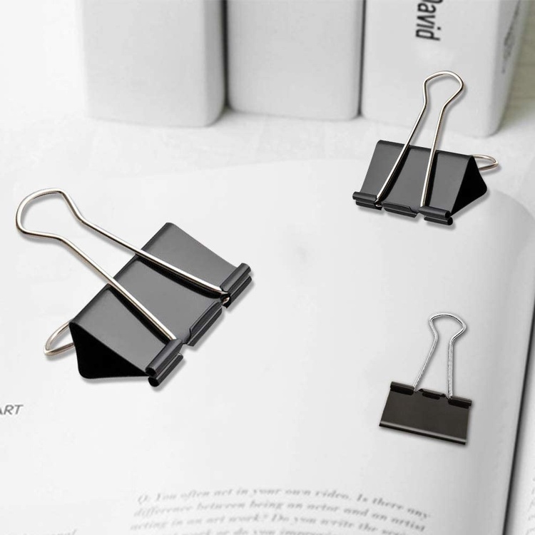 Clips, Set of 27, FOLD BACK ASSORTED, black