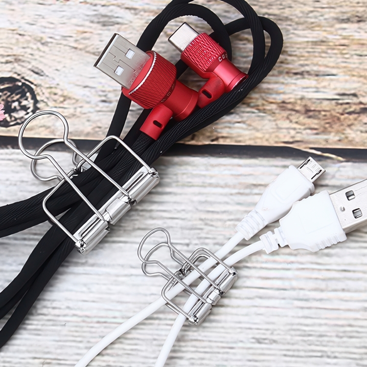 Foldback. set of 6, WIRE CLIPS SMALL 19mm, silver