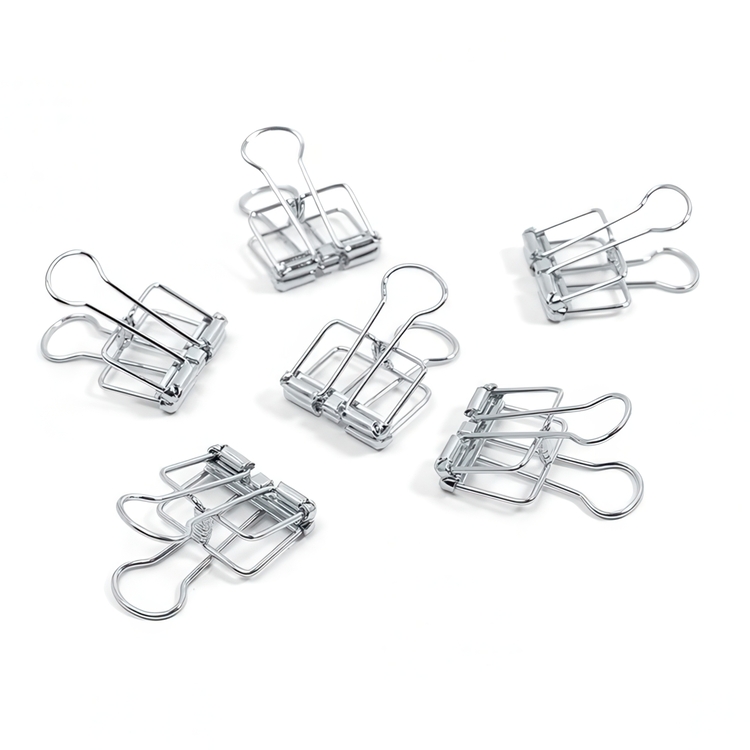 Foldback. set of 6, WIRE CLIPS SMALL 19mm, silver
