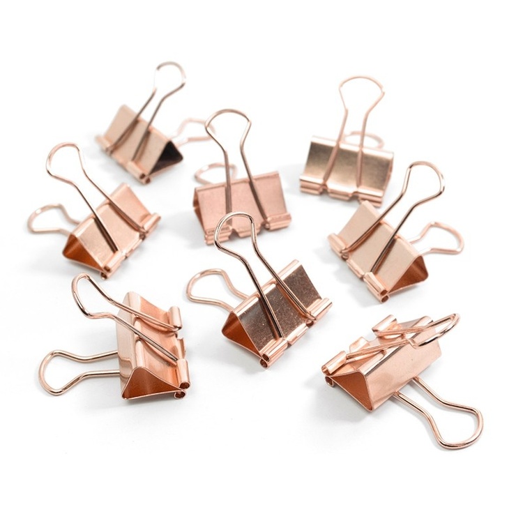 Clips, Set of 8, FOLD BACK SMALL, 25mm, copper