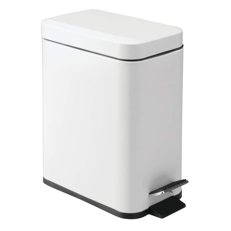Trash Can / Pedal Bucket, SLIM PEDAL BIN, 16 x 25 cm x H 30 cm, White