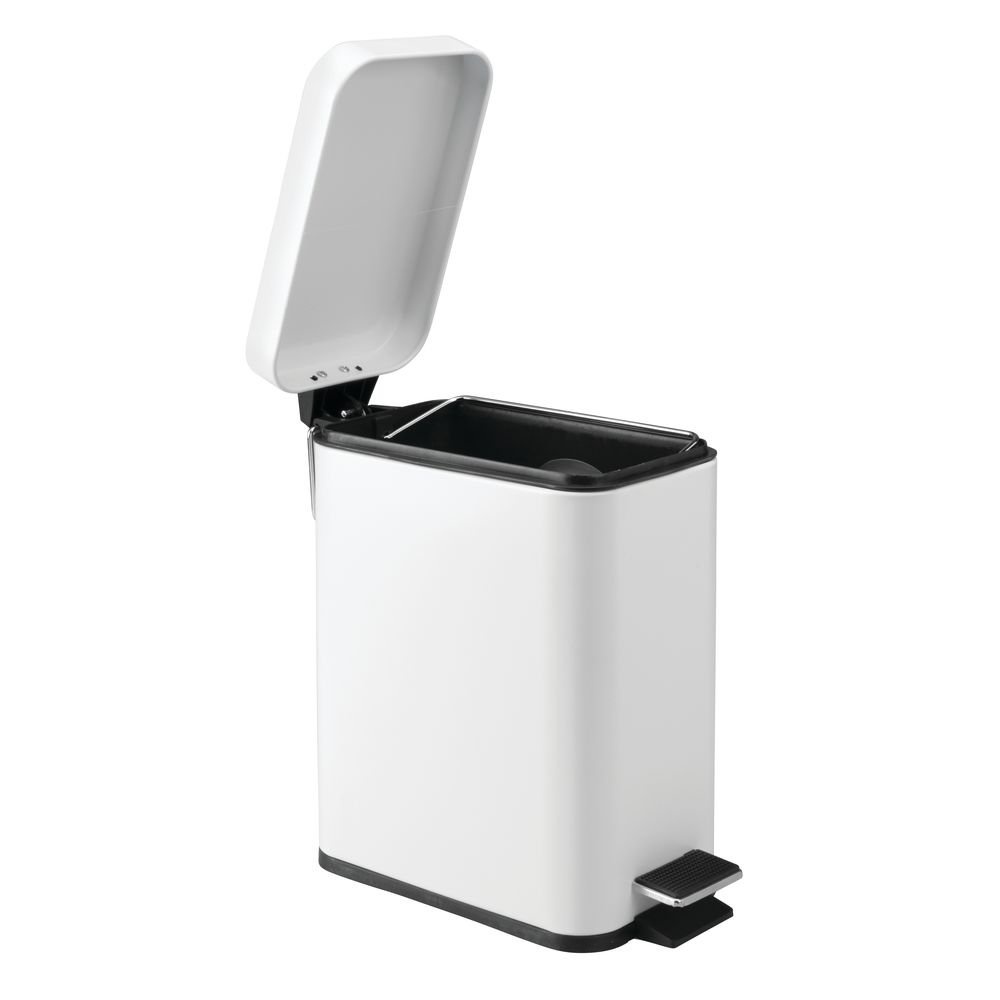 Trash Can / Pedal Bucket, SLIM PEDAL BIN, 16 x 25 cm x H 30 cm, White