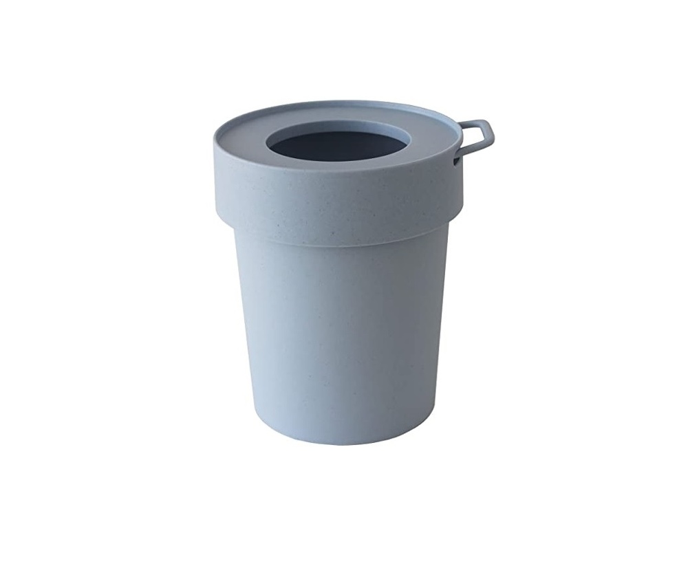 Trash can with lid and hook, TAPTRASH SMALL, 5L, Blue-grey