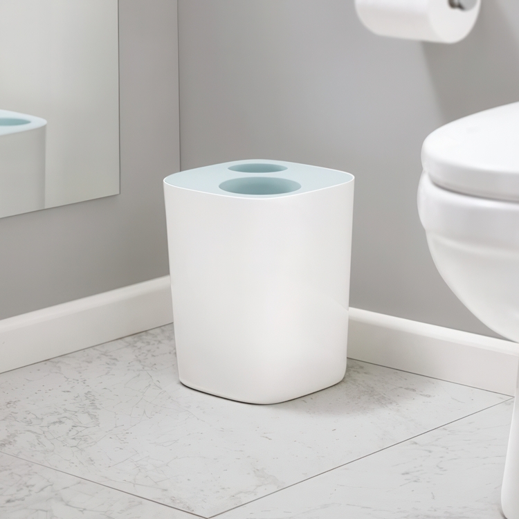 Trash Can, Two Compartments, SPLIT WASTE, 8 Litres, Joseph Joseph, White / Blue