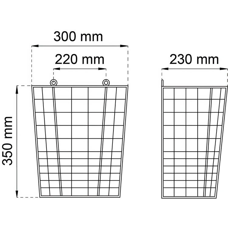 Wastebasket, wall-mounted, HABO, 30 x 23 x H 35 cm, White