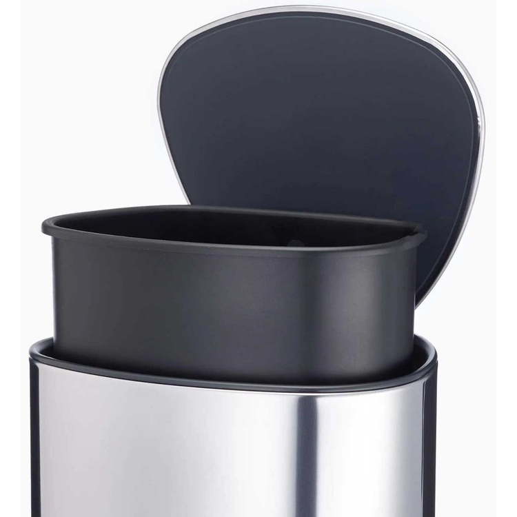 Trash Can, 5 L, EASY-STORE LUXE PEDAL BIN, Joseph Joseph, Silver