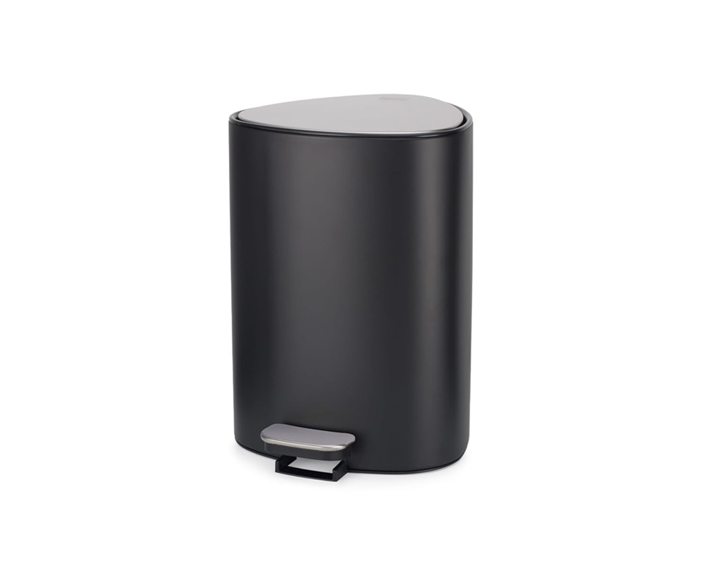 Trash Can, 5 L, EASY-STORE PEDAL BIN, Joseph Joseph, Black / Silver