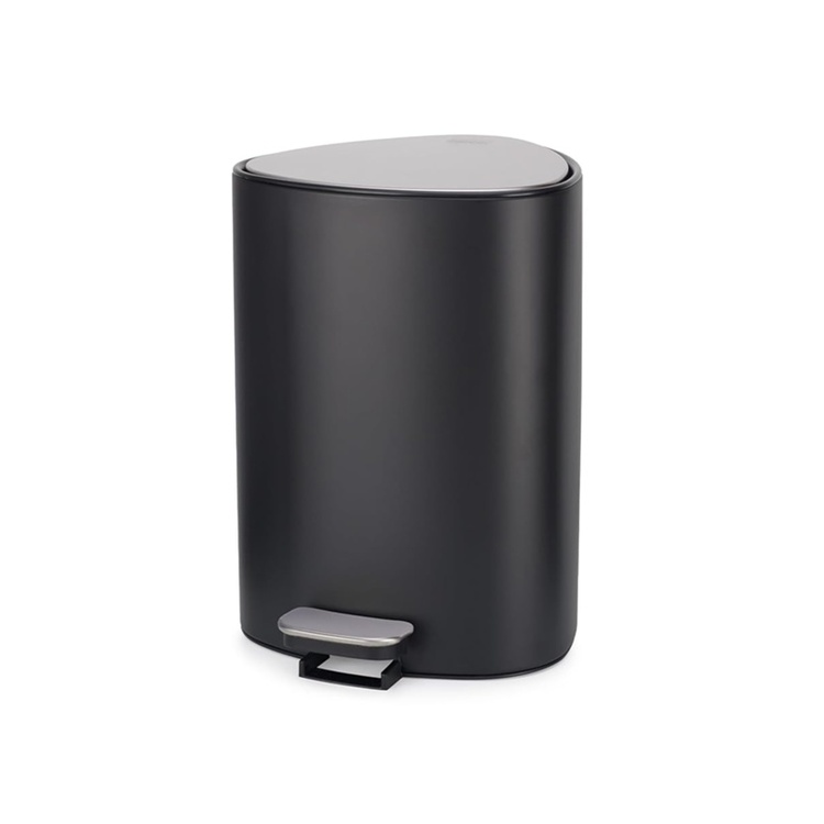 Trash Can, 5 L, EASY-STORE PEDAL BIN, Joseph Joseph, Black / Silver