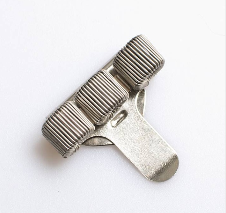 Pen holder in metal for 3 pens, TRIPLE PEN-CLIP, Silver