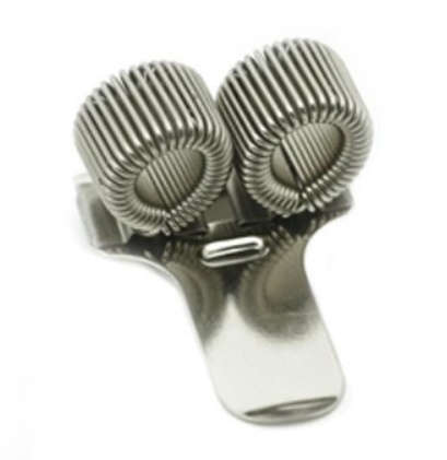 Pen holder in metal for 2 pens, DOUBLE PEN-CLIP, Silver