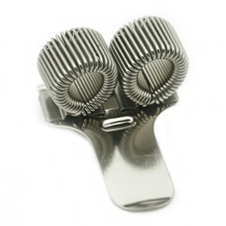 Pen holder in metal for 2 pens, DOUBLE PEN-CLIP, Silver