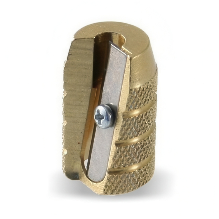 Pencil Sharpener in metal, small M+R SINGLE, Brass