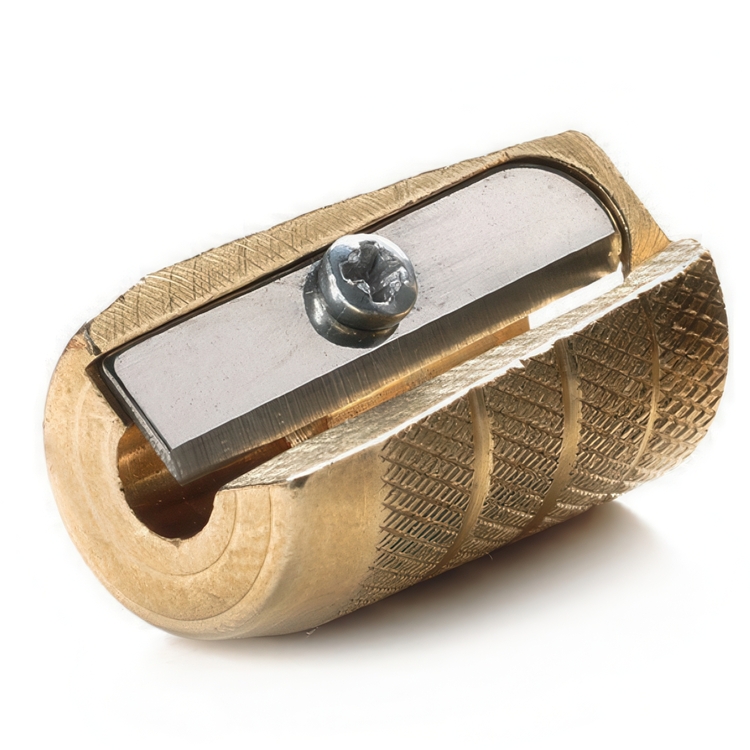 Pencil Sharpener in metal, small M+R SINGLE, Brass